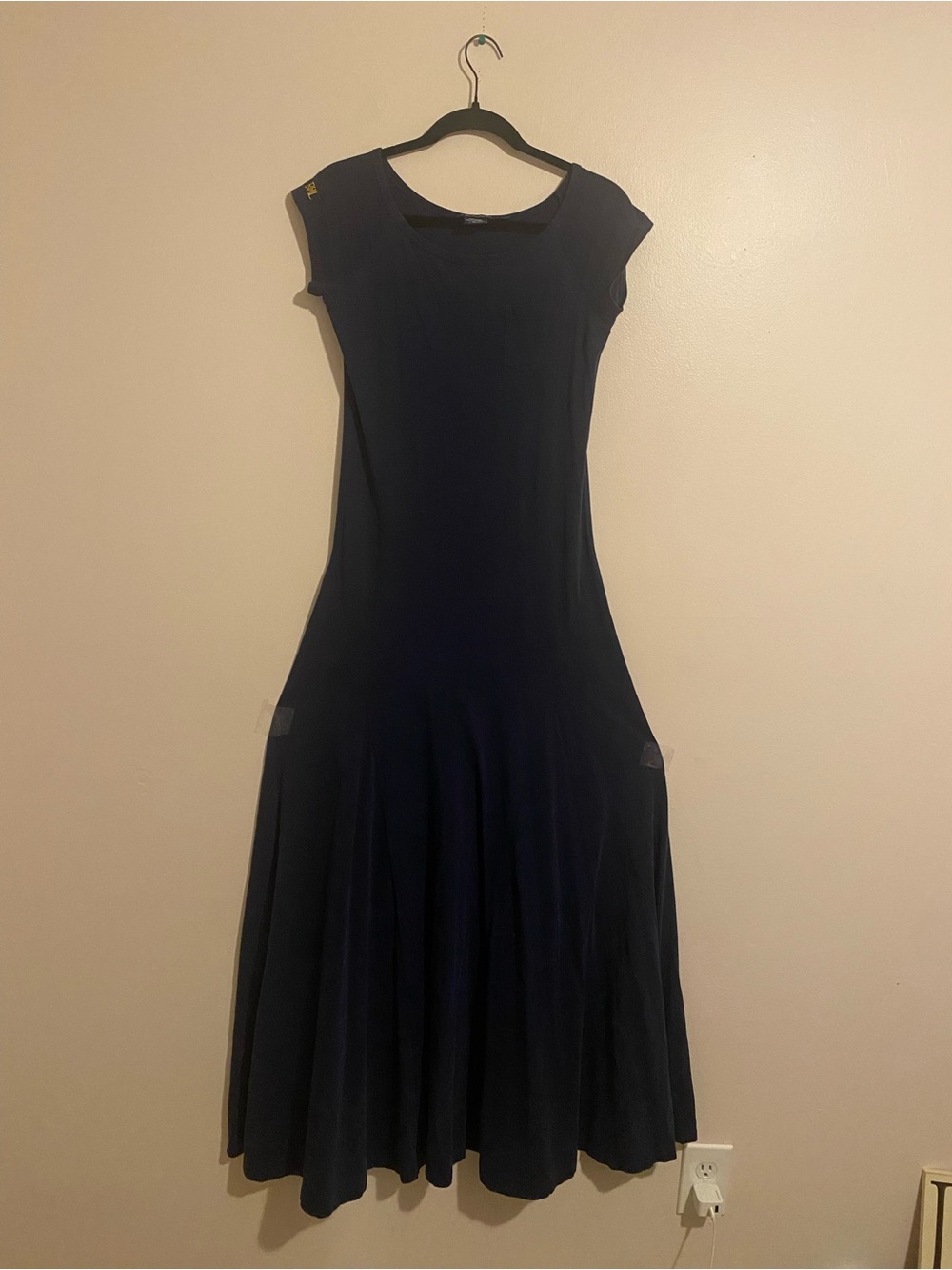 Ralph Lauren Navy Cap-Sleeve Maxi Dress - Picture 3 of 8